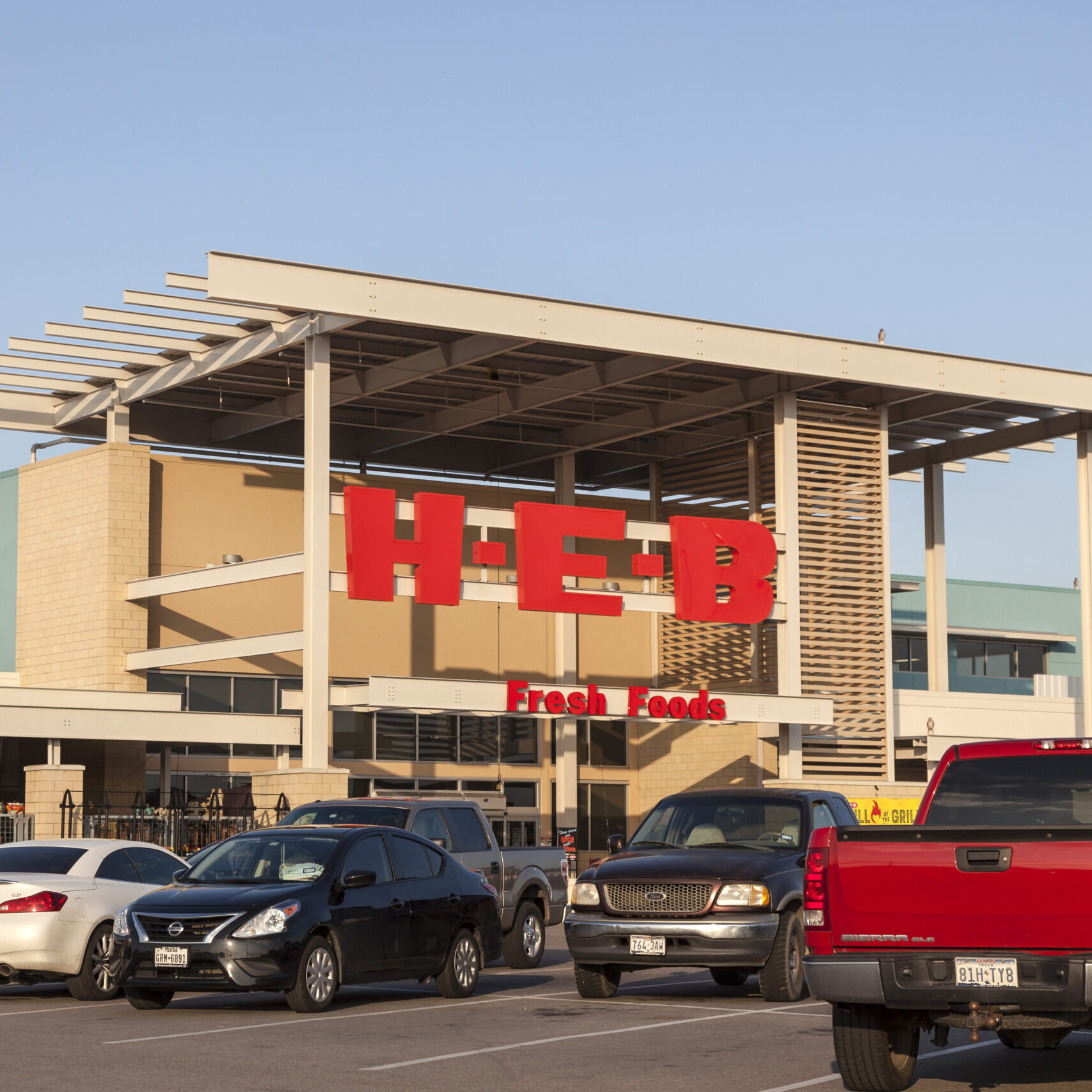 Houston, Tx, USA - April 14, 2016: HEB - Here Everything's Better - Grocery store in the city of Houston. HEB is an American supermarket chain based in San Antonio, Texas